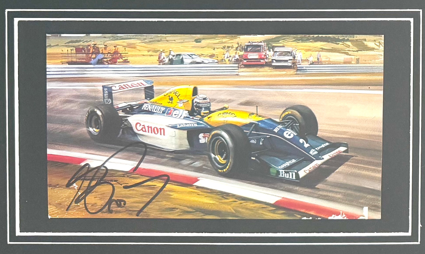 Alain Prost, Hand Signed Professionally Framed Williams Card Presentation & COA
