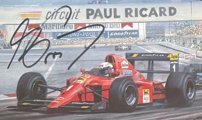 Alain Prost, Hand Signed Professionally Framed Ferrari Card Presentation & COA