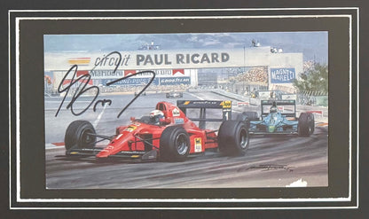 Alain Prost, Hand Signed Professionally Framed Ferrari Card Presentation & COA