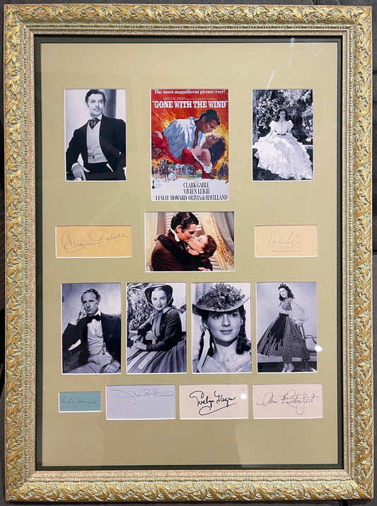 GONE WITH THE WIND MULTI HAND SIGNED FILM PRESENTATION WITH COA