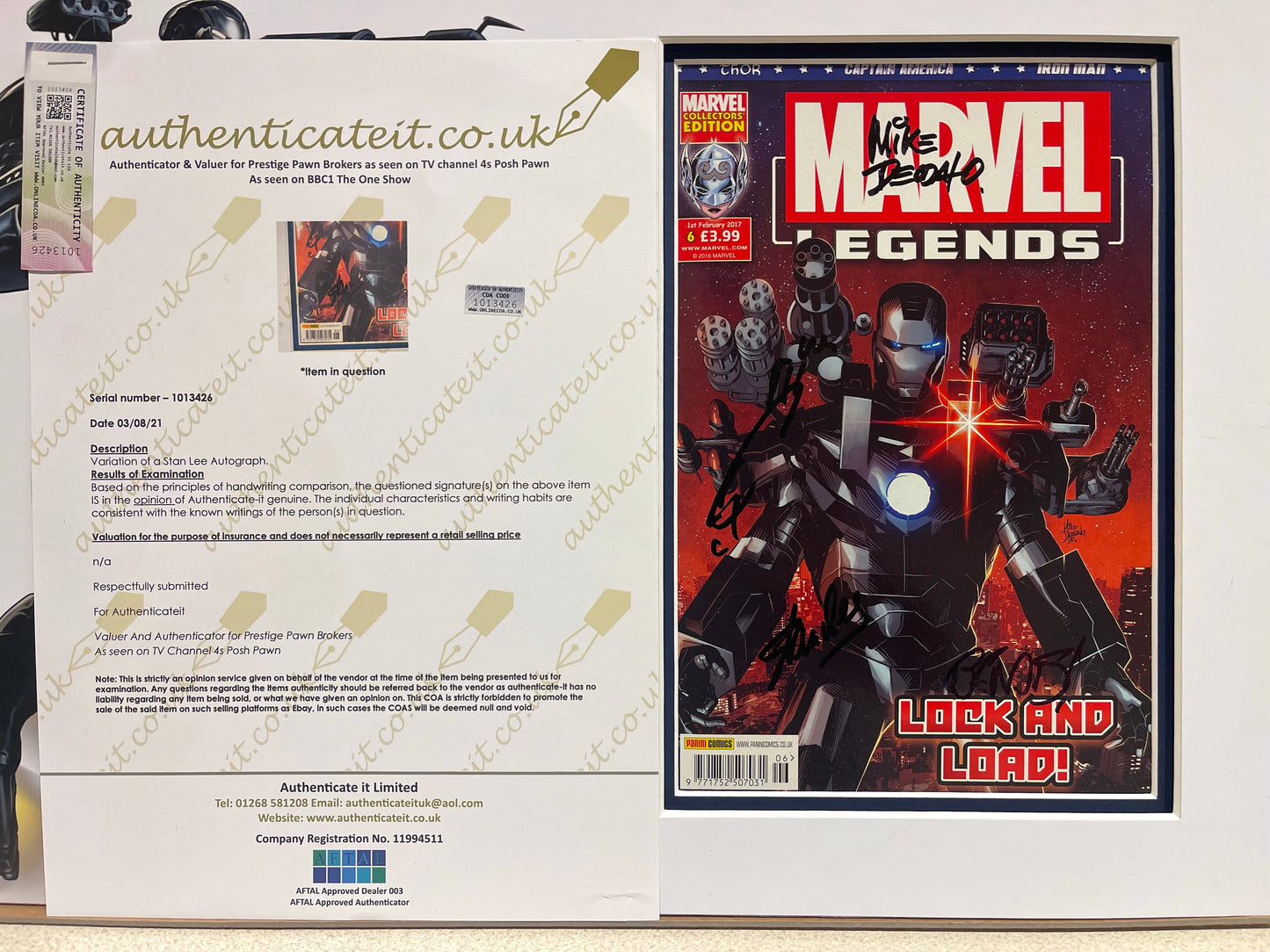 STAN LEE AND OTHERS HAND SIGNED MARVEL COMIC PRESENTATION WITH COA