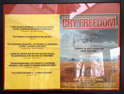 CRY FREEDOM HAND SIGNED BY JOHN BRILEY CINEMA POSTER WITH COA