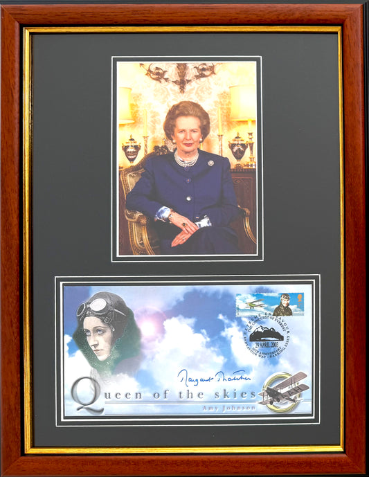 Margaret Thatcher British Prime Minister Hand Signed FDC Card Presentation & COA
