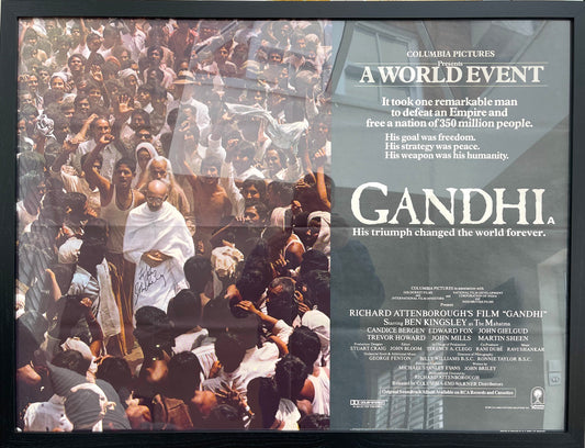 'GANDHI' HAND SIGNED BY JOHN BRILEY CINEMA POSTER WITH COA