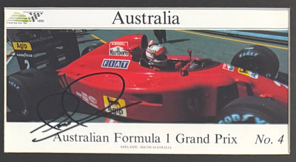 Nigel Mansell Hand Signed Framed (45cm x 20cm) Card Photo Presentation With COA