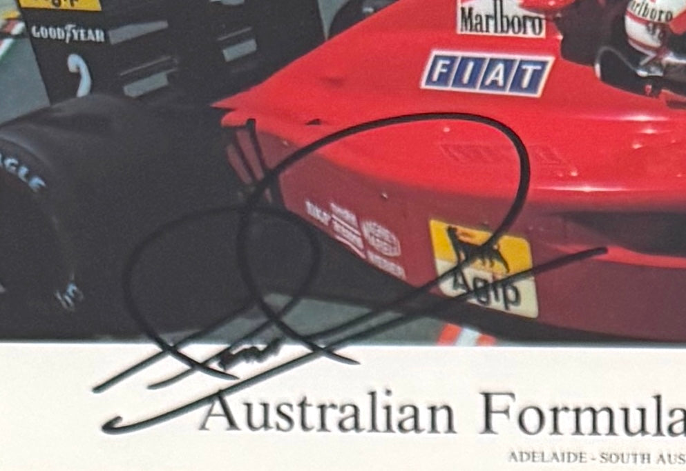 Nigel Mansell Hand Signed Framed (45cm x 20cm) Card Photo Presentation With COA