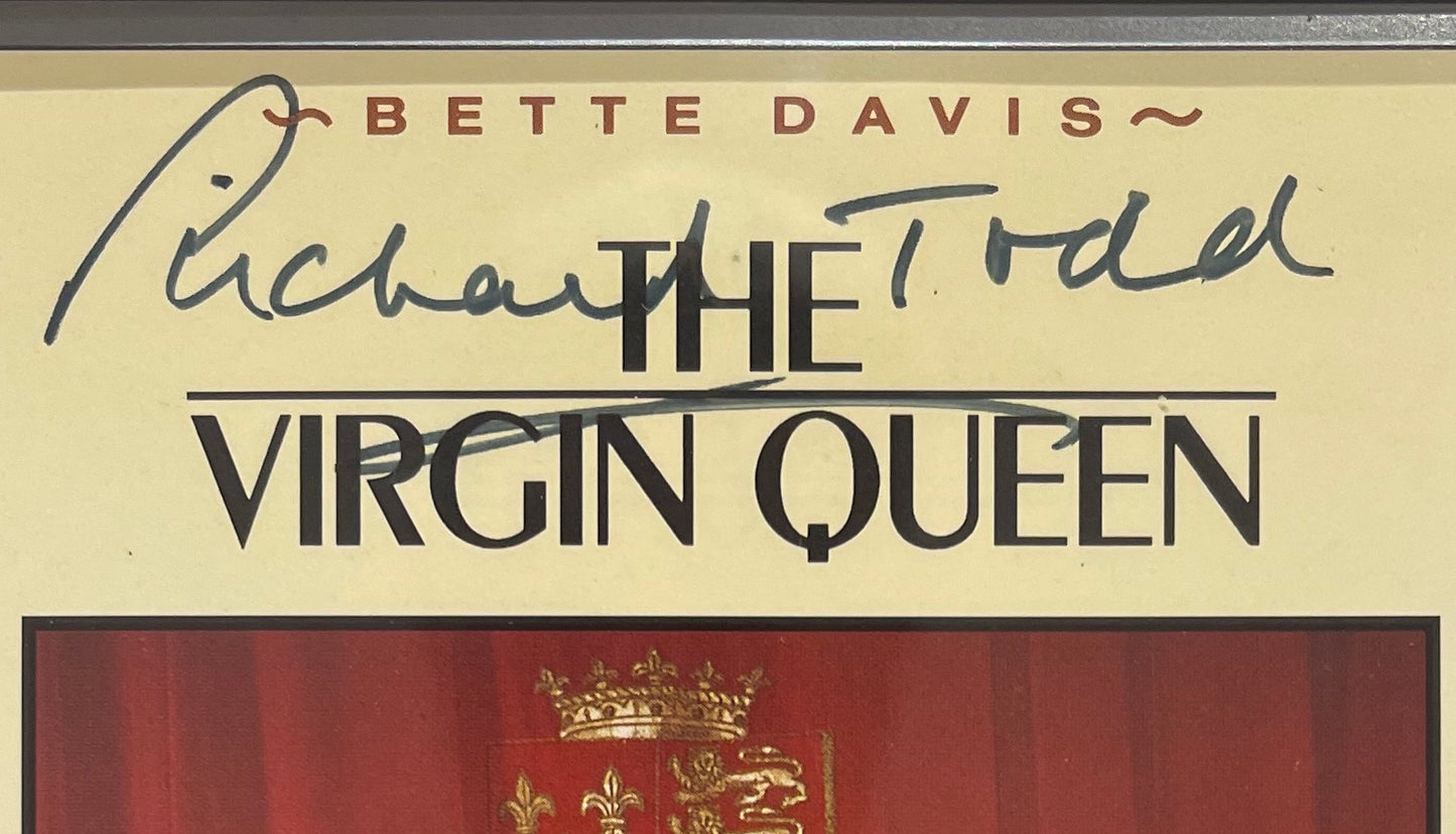 RICHARD TODD 'THE VIRGIN QUEEN' HAND SIGNED VIDEO COVER WITH COA