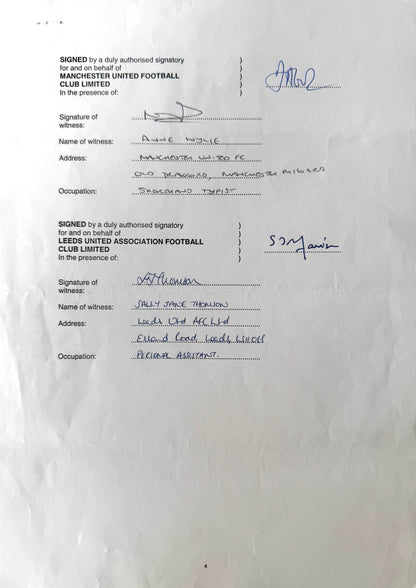 Rio Ferdinand; Leeds To Manchester United, The ORIGINAL 2002 Transfer Contract & COA