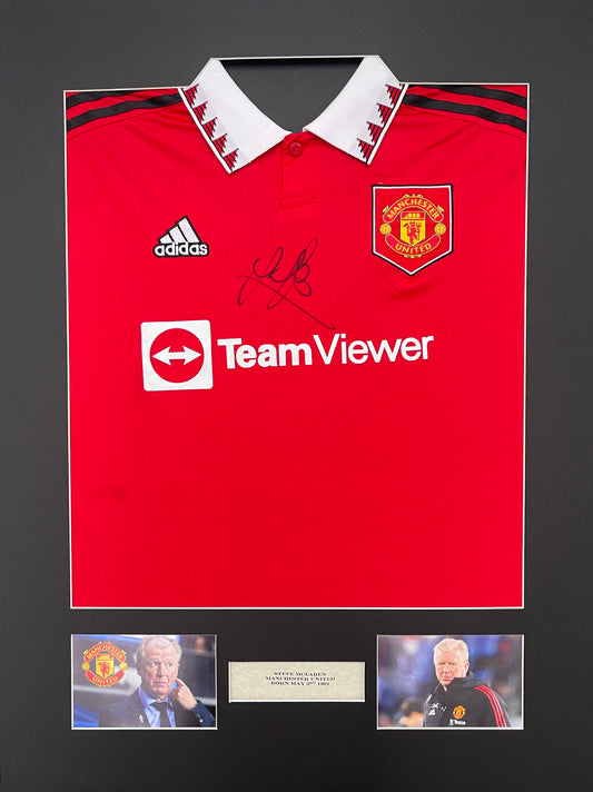 STEVE MCLAREN HAND SIGNED MANCHESTER UNITED SHIRT WITH COA