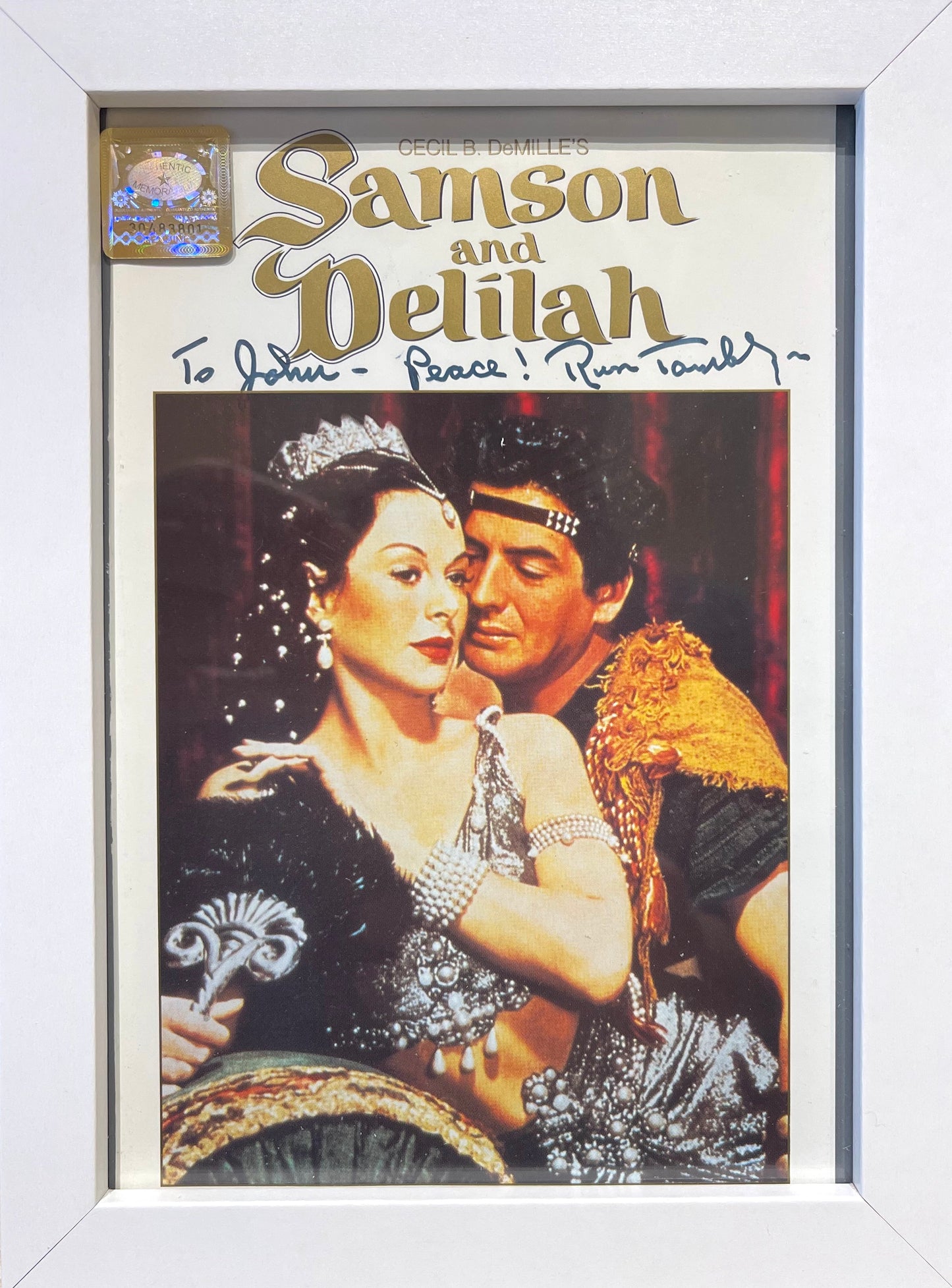 RUSS TAMBLYN 'SAMSON AND DELILAH' HAND SIGNED VIDEO COVER WITH COA