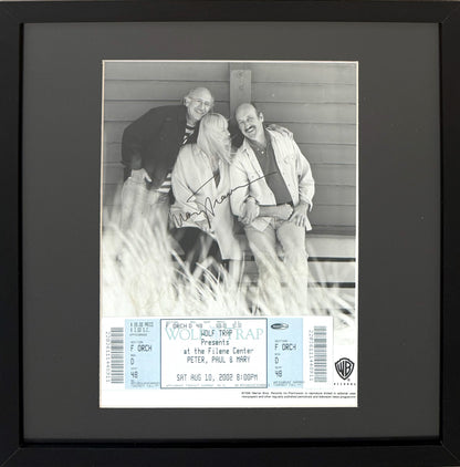 Peter, Paul, Mary, Hand Signed Framed 30cm x 30cm Photo, Ticket & COA