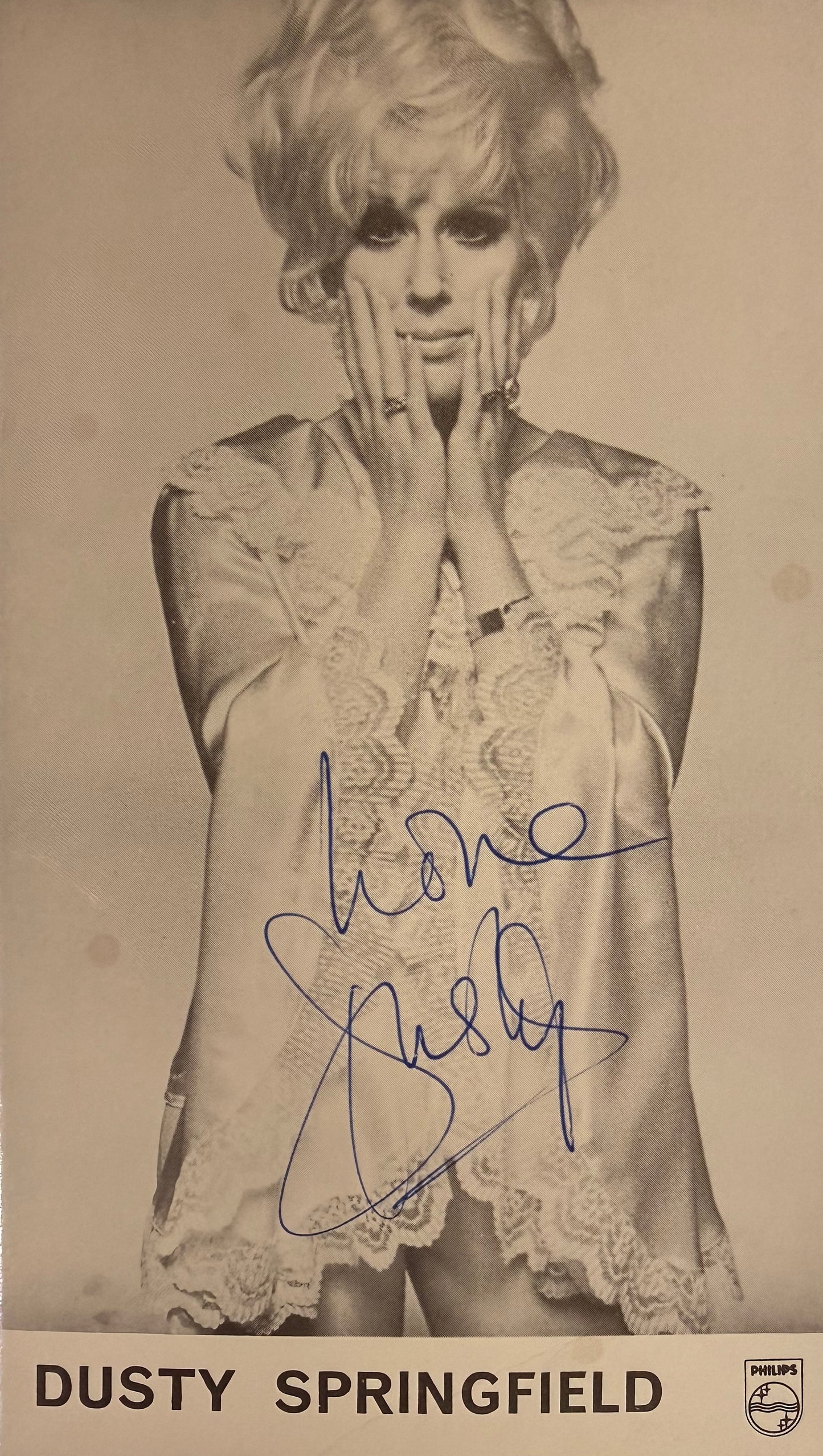 Dusty Springfield, Iconic 1960's Singer, Hand Signed 18cm x 10cm Photocard & COA