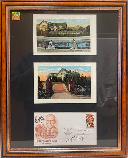 DOUGLAS FAIRBANKS JUNIOR HAND SIGNED FDC PRESENTATION WITH COA