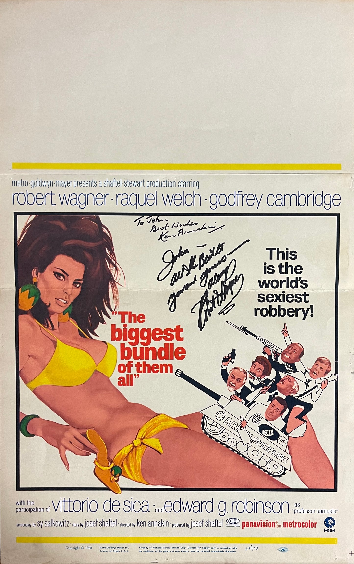 ROBERT WAGNER HAND SIGNED 'BIGGEST BUNDLE OF THEM ALL' POSTER WITH COA