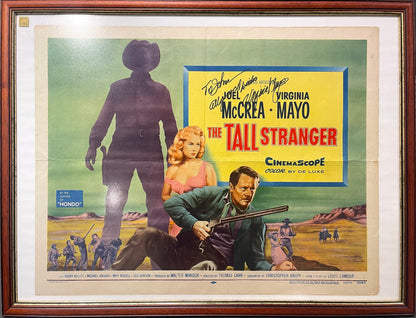 VIRGINIA MAYO HAND SIGNED 'THE TALL STRANGER' FRAMED POSTER WITH COA