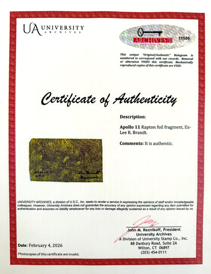 Apollo 11, An Actual Piece Of Flown Kapton Foil Mission Relic Framed FDC, John Reznikoff COA & Authenticated