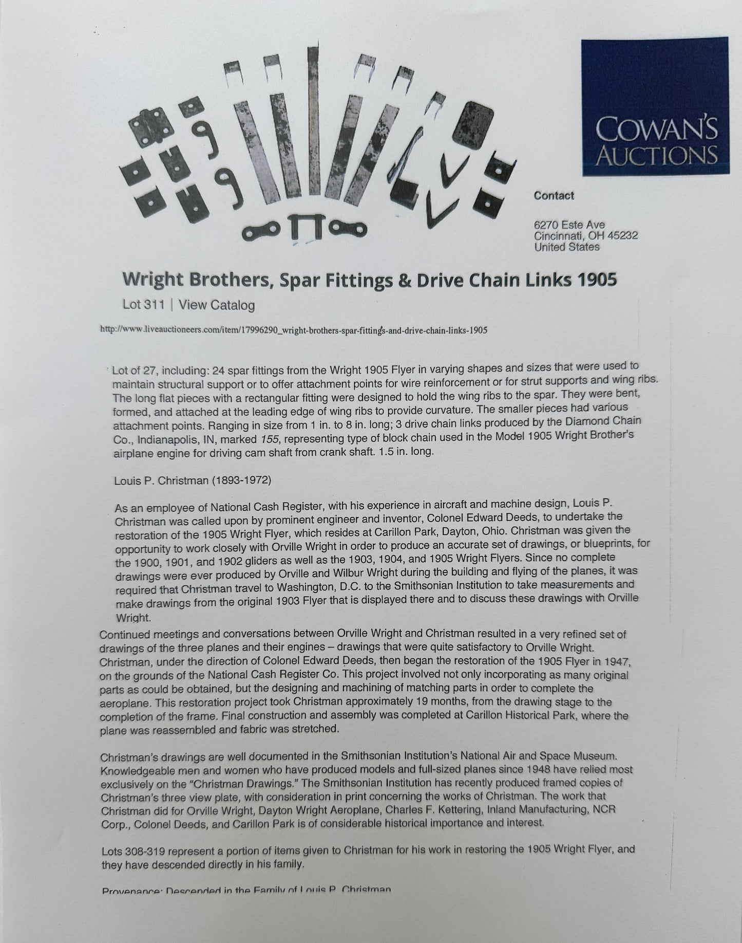 The 'Wright Flyer', Actual Part Of The Plane, Orville Wright Signed, John Reznikoff Authenticated COA - True History