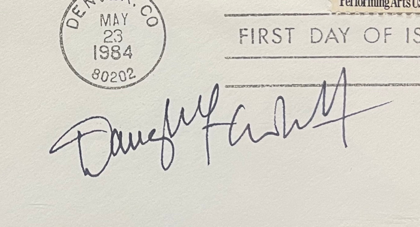 DOUGLAS FAIRBANKS JUNIOR HAND SIGNED FDC PRESENTATION WITH COA