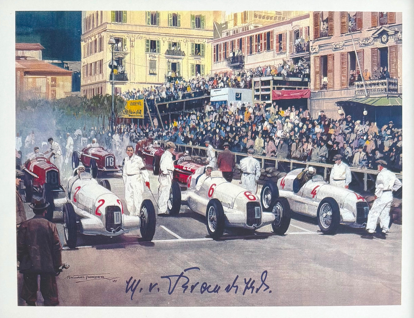 Manfred Von Brauchtisch Former Mercedes F1 Driver, Hand Signed Photo Presentation With COA