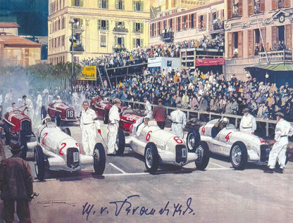Manfred Von Brauchtisch Former Mercedes F1 Driver, Hand Signed Photo Presentation With COA