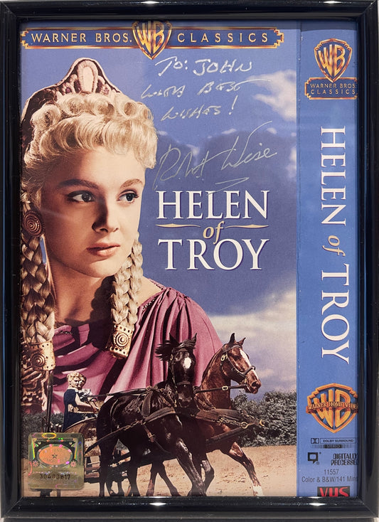 ROBERT WISE DIRECTOR HAND SIGNED 'HELEN OF TROY' VIDEO COVER WITH COA