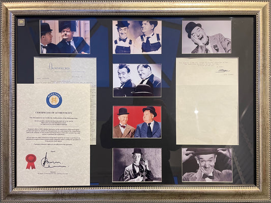 Stan Laurel, Hand Signed Letter Presentation With COA