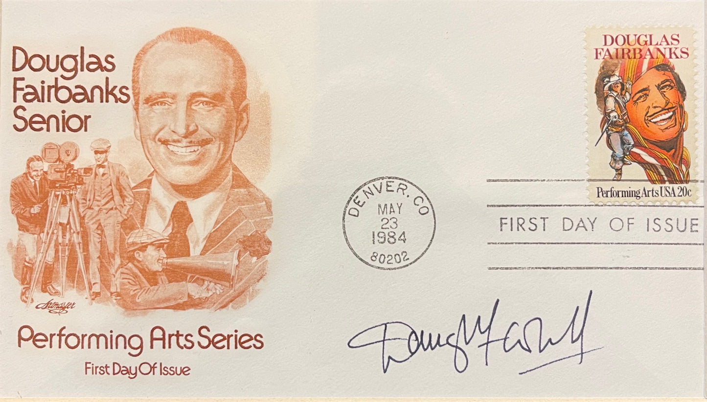 DOUGLAS FAIRBANKS JUNIOR HAND SIGNED FDC PRESENTATION