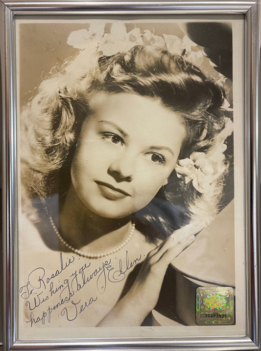 VERA-ELLEN HAND SIGNED 7' INCH X 5' INCH PHOTO WITH COA