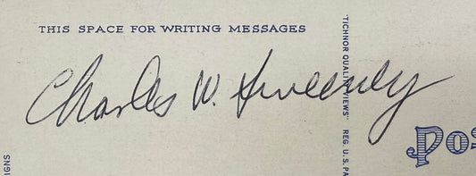 Charles Sweeney, Bockscar Nagasaki Atomic Bomb Pilot, Hand Signed Postcard & John Reznikoff COA