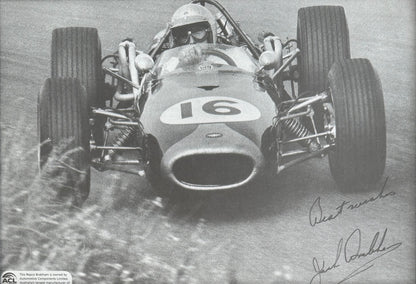 Sir Jack Brabham, Hand Signed Framed 30cm x 20cm F1 Magazine Photo With COA