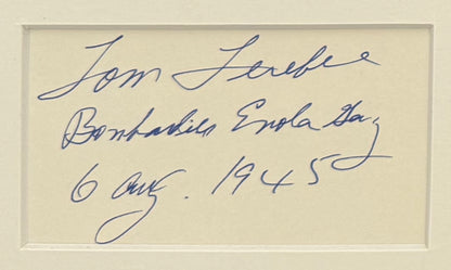 Thomas Ferebee, Enola Gay Atomic Bomb Bombardier, Hand Signed Card & JG COA