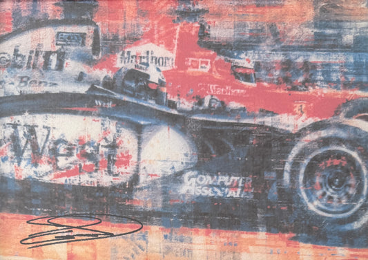David Coulthard, Hans Signed Framed 30cm x 25xm Art Image & COA