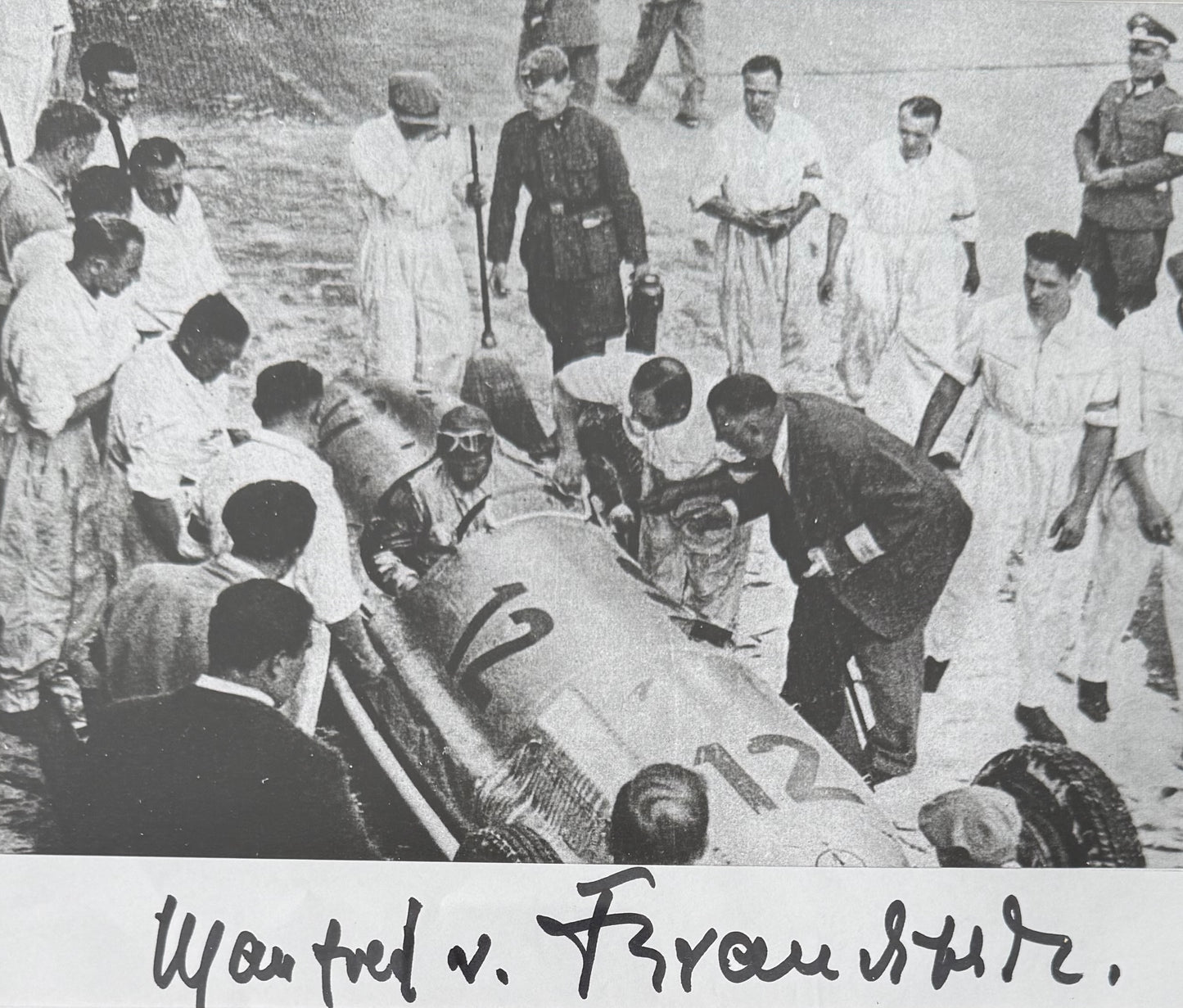 Manfred Von Brauchtisch Former Mercedes F1 Driver, Hand Signed Photo Presentation With COA