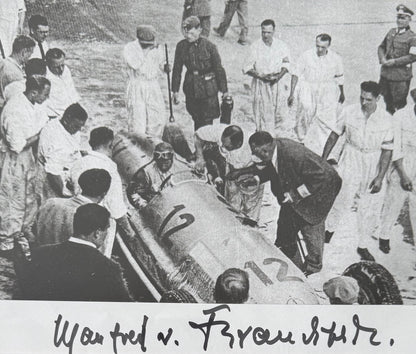 Manfred Von Brauchtisch Former Mercedes F1 Driver, Hand Signed Photo Presentation With COA