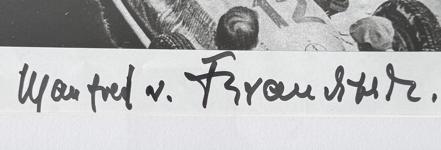 Manfred Von Brauchtisch Former Mercedes F1 Driver, Hand Signed Photo Presentation With COA