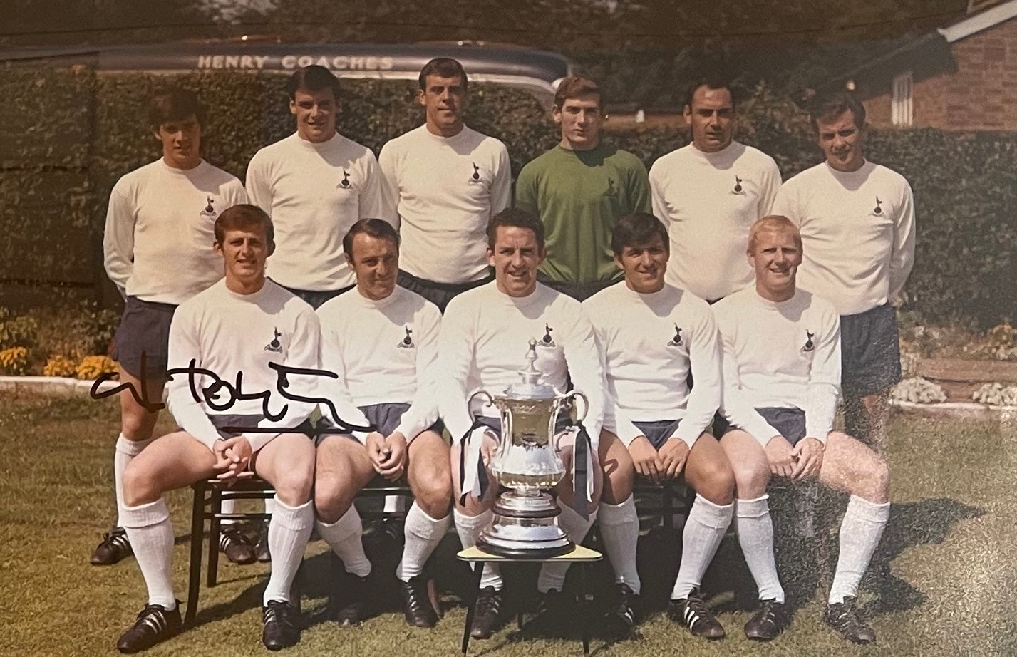 DAVE MACKAY, JIMMY ROBERTSON, ALAN MULLERY HAND SIGNED FA CUP PRESENTATION WITH COA