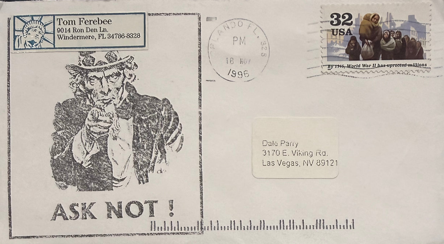 Thomas Ferebee, Enola Gay Atomic Bomb Bombardier, Hand Signed FDC & COA