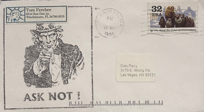 Thomas Ferebee, Enola Gay Atomic Bomb Bombardier, Hand Signed FDC & COA