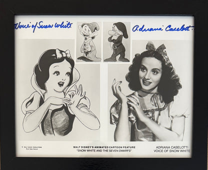 Adriana Caselotti, Original Disney Snow White Actress, Hand Signed Framed Photo & COA