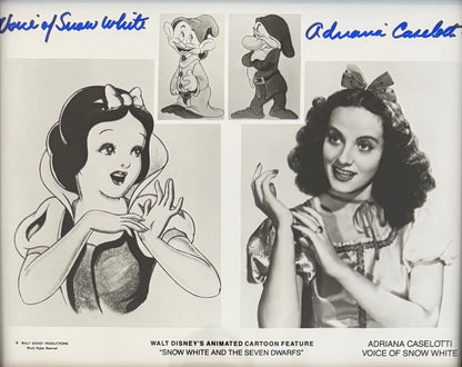 Adriana Caselotti, Original Disney Snow White Actress, Hand Signed Framed Photo & COA