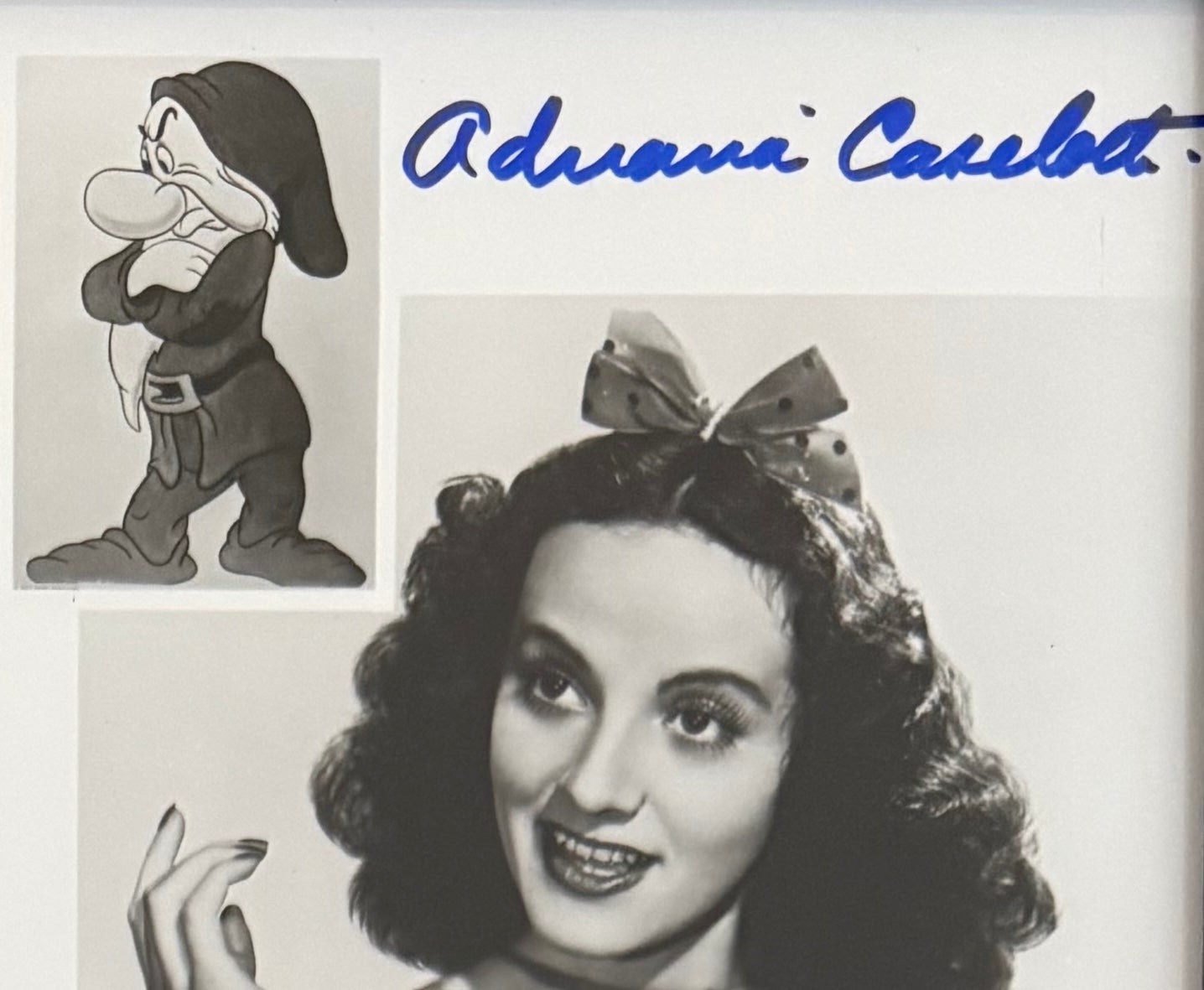 Adriana Caselotti, Original Disney Snow White Actress, Hand Signed Framed Photo & COA