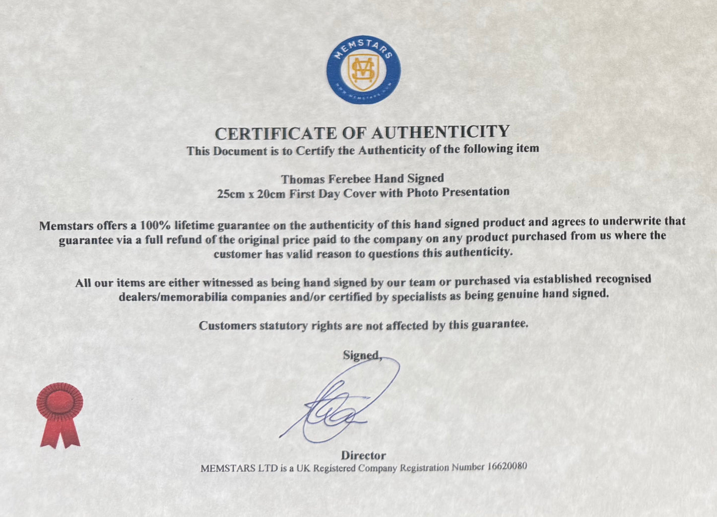 Thomas Ferebee, Enola Gay Atomic Bomb Bombardier, Hand Signed FDC & COA