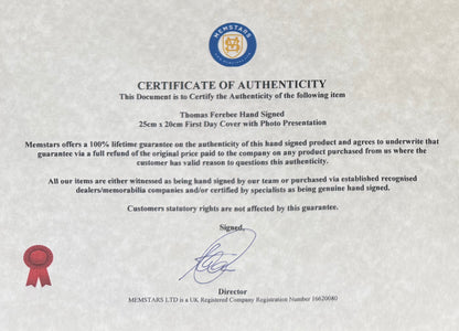Thomas Ferebee, Enola Gay Atomic Bomb Bombardier, Hand Signed FDC & COA