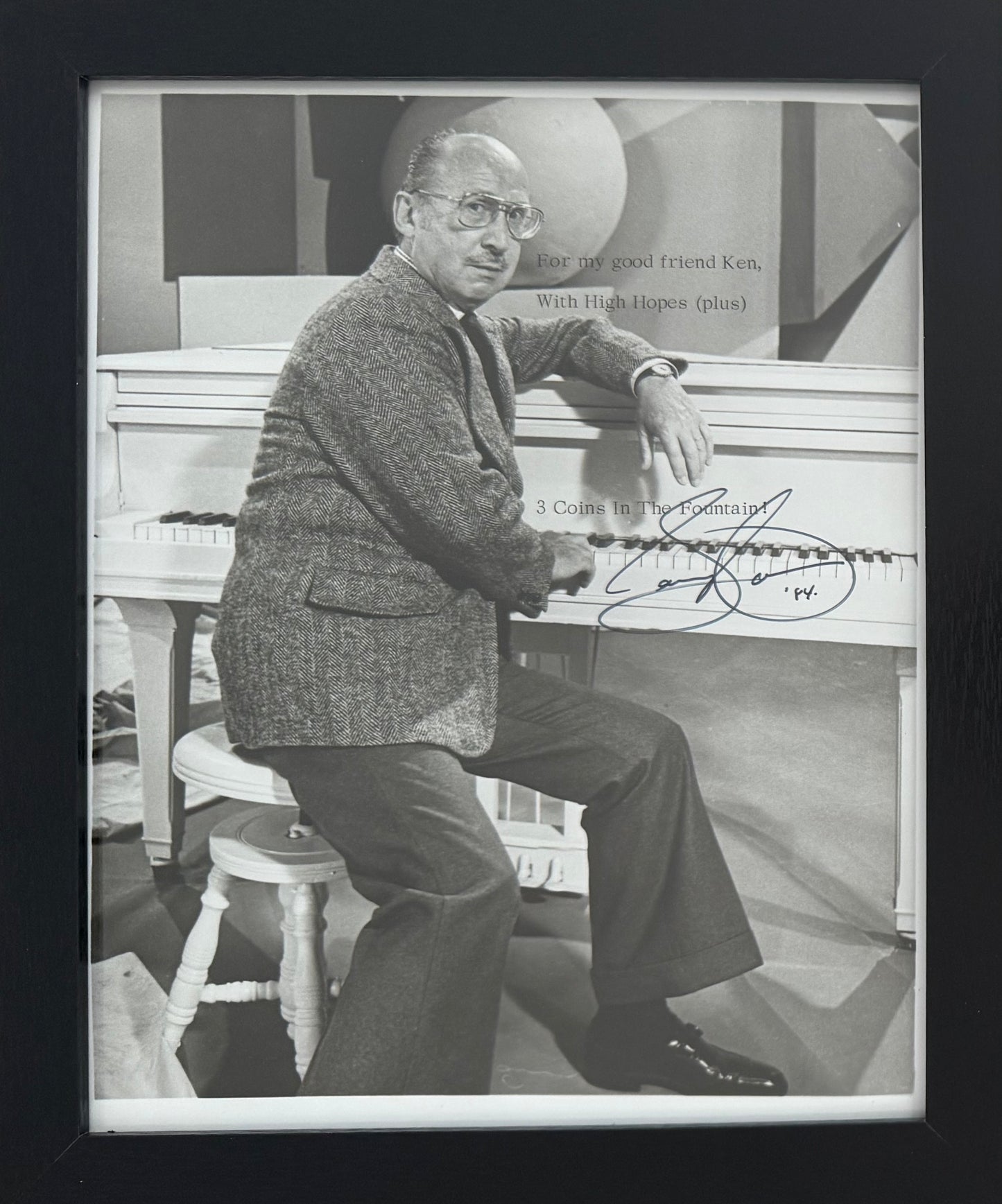 Sammy Cahn, Musician, Hand Signed Framed 25cm x 20cm Original Photo Presentation & COA