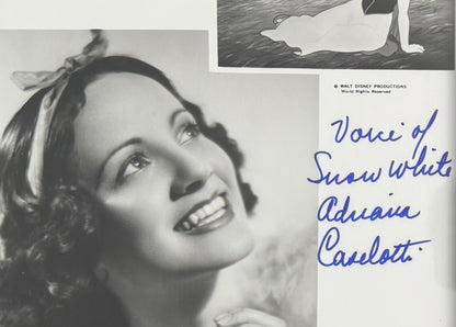 Adriana Caselotti, Original Disney Snow White Actress, Hand Signed Framed Photo & COA