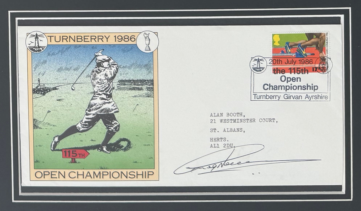 Greg Norman, Golf Legend, Hand Signed First Day Cover FDC 40cm x 30cm Framed With COA
