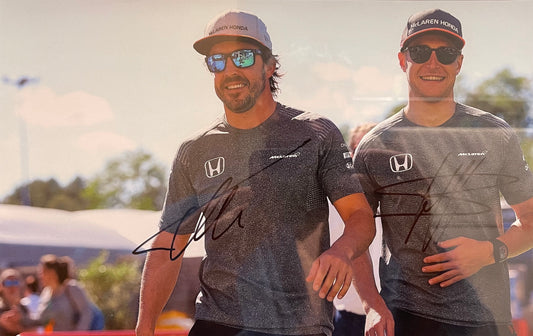 FERNANDO ALONSO AND STOFFEL VANDOORNE MCLAREN F1 PUBLICITY PHOTO WITH COA