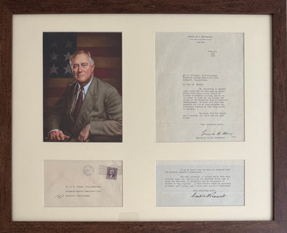 Franklin D. Roosevelt, 32nd American President, Hand Signed Letter Presentation, With COA