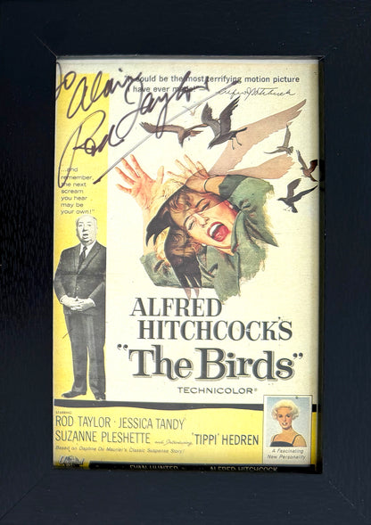 Rod Taylor, Iconic Australian Actor, Hand Signed Framed Official 'The Birds' Postcard With COA