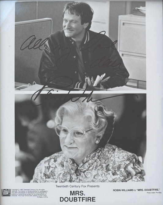 Robin Williams, Comedian, Actor, Hand Signed 'Mrs Doubtfire' Photo Presentation & COA